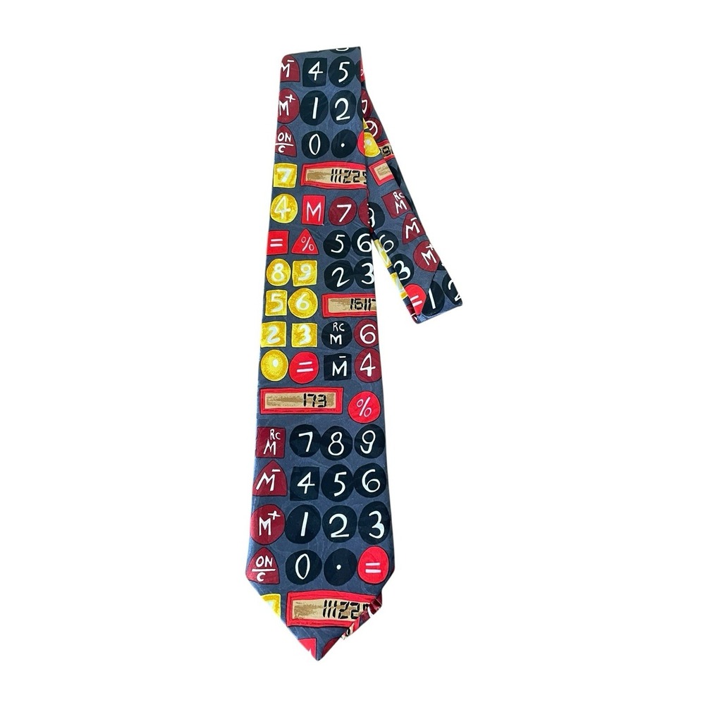 Dino Romaroβ Handmade Novelty Tie Calculator Print Math Teacher Nerd Science